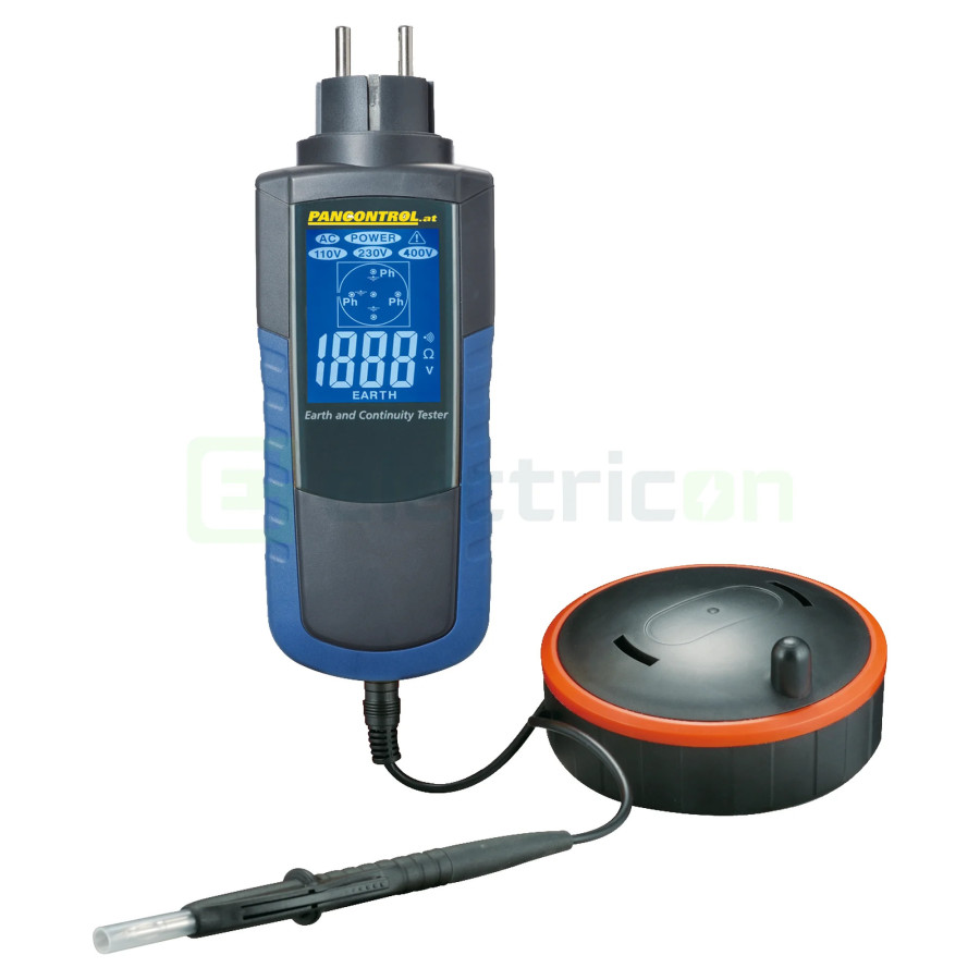 Tester Împământare PAN Erdungsprüfer | 1-2000Ω | Afișaj Bicolor LCD | CAT III 1000V | Pancontrol
