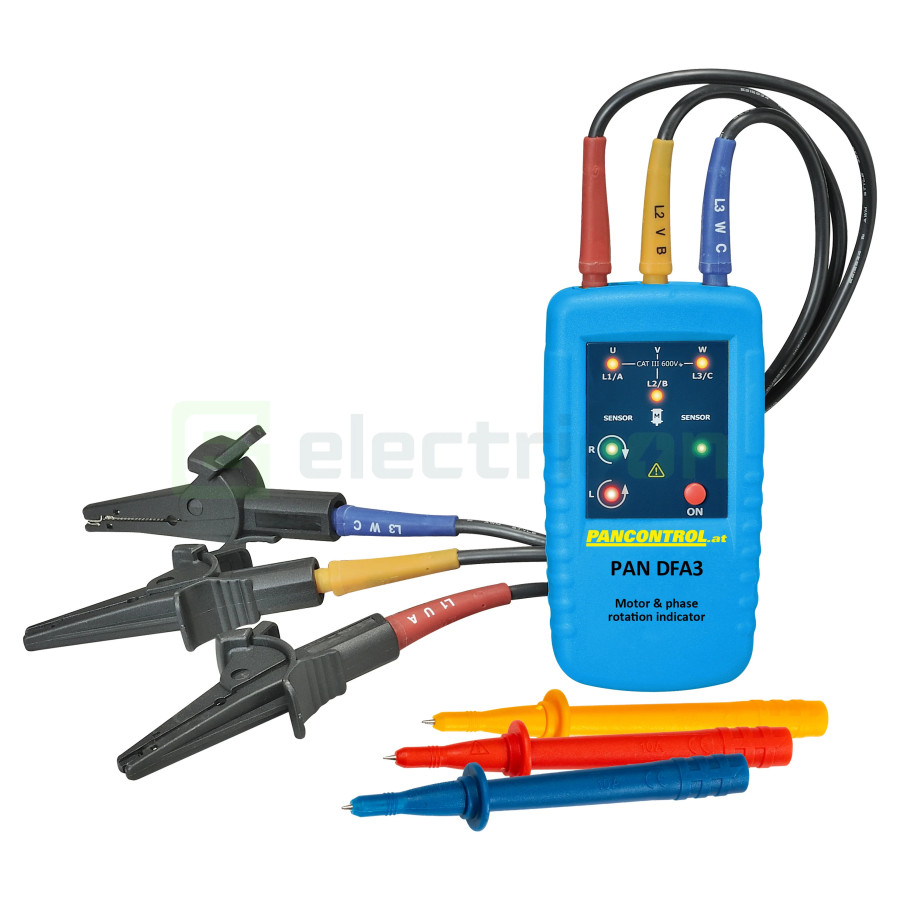 Indicator Faze PAN DFA3 | Direcție Rotație Motor | Set Complet cu Geantă | Pancontrol