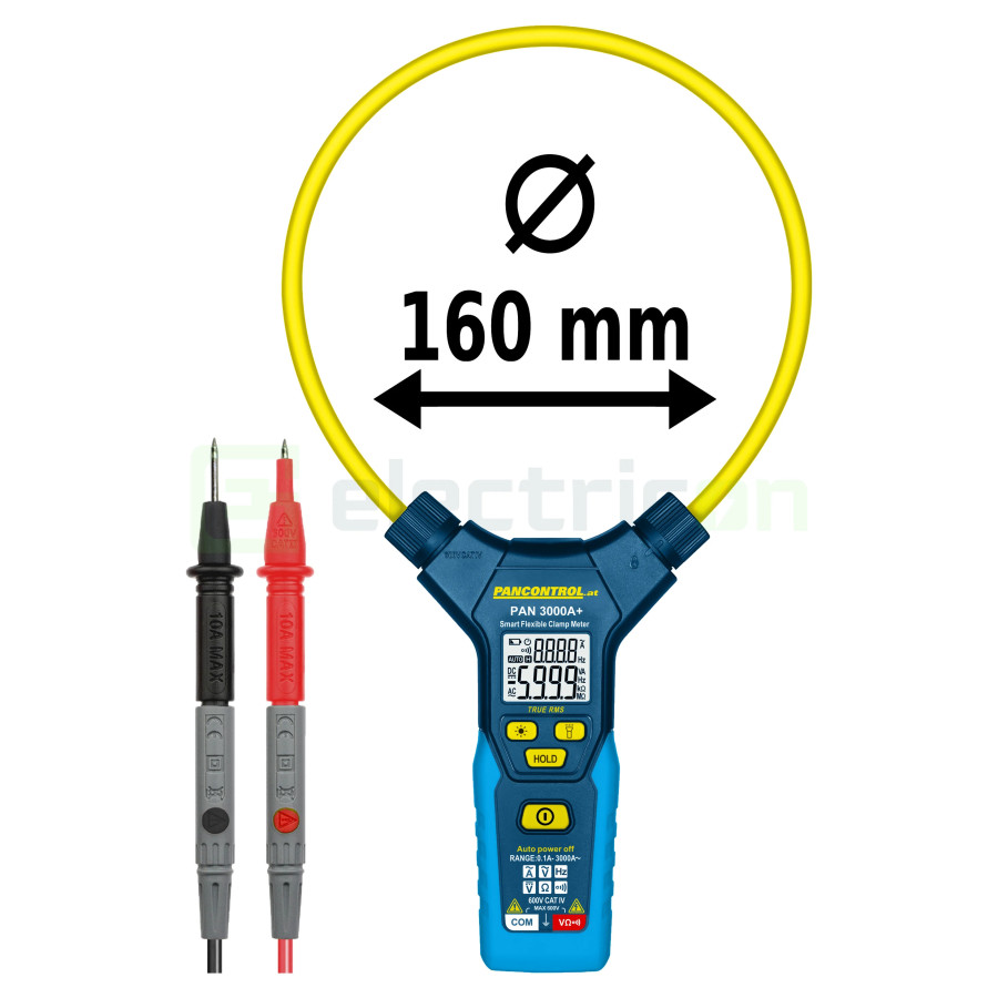 Clește Ampermetric PAN 3000A+ | 3000A AC/DC | Bluetooth & True RMS | Inrush | Pancontrol