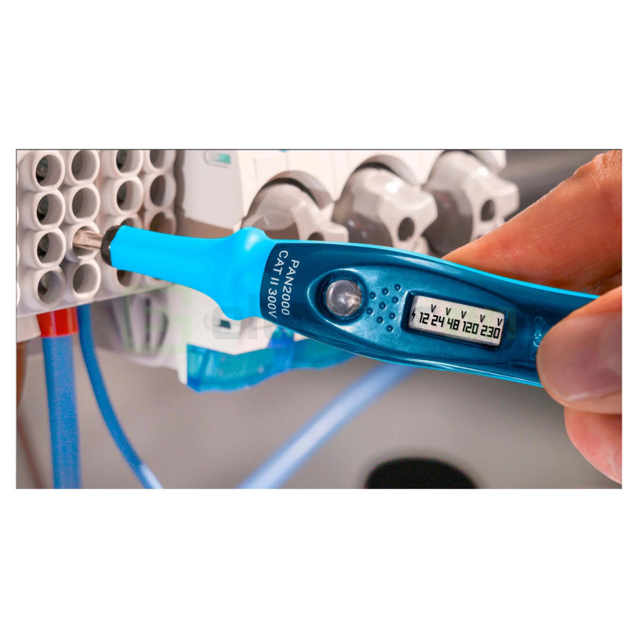 Tester Tensiune LCD PAN 2000 | 12-250V AC/DC | Verificator Fază Fără Baterii | Pancontrol