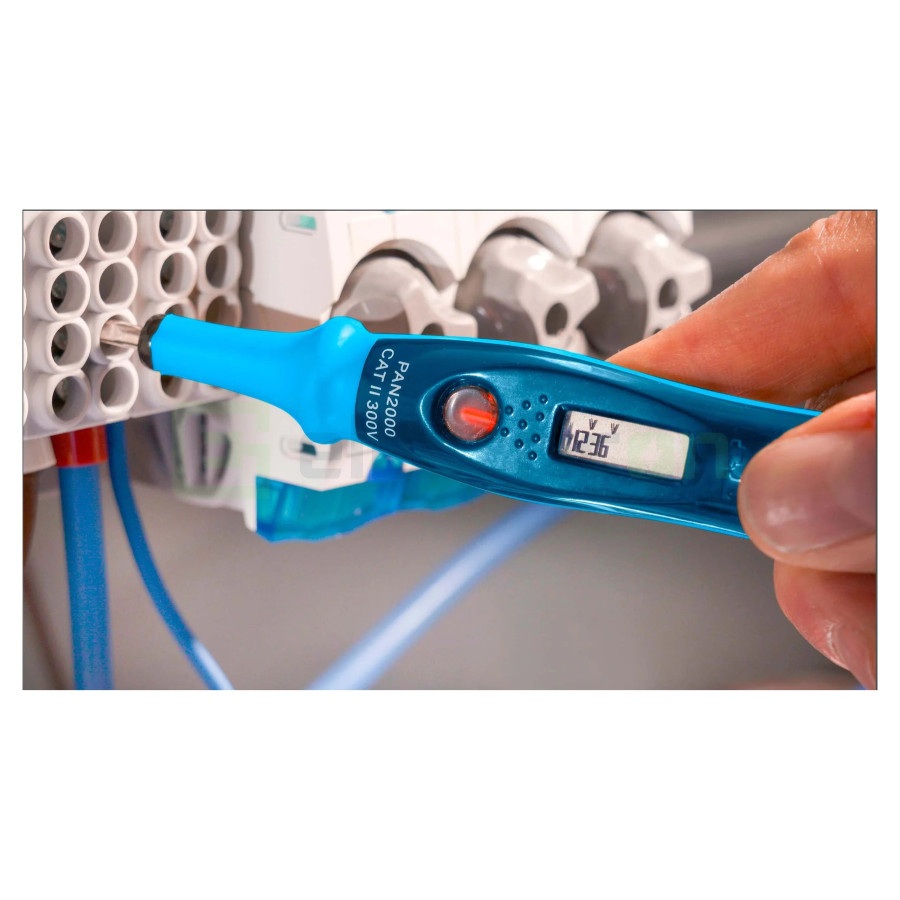 Tester Tensiune LCD PAN 2000 | 12-250V AC/DC | Verificator Fază Fără Baterii | Pancontrol