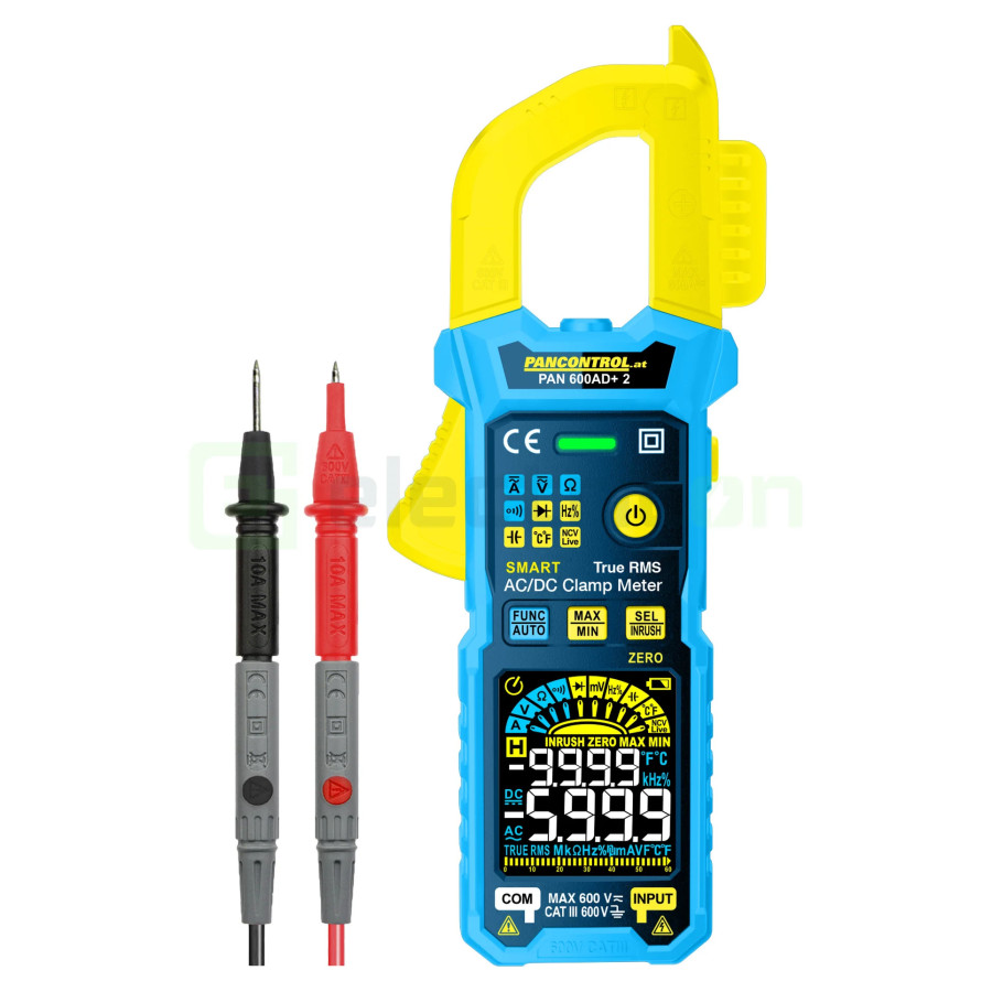 Clește Ampermetric PAN 600AD+ 2 | 600A AC/DC True RMS | Ecran Color & Inrush | Pancontrol