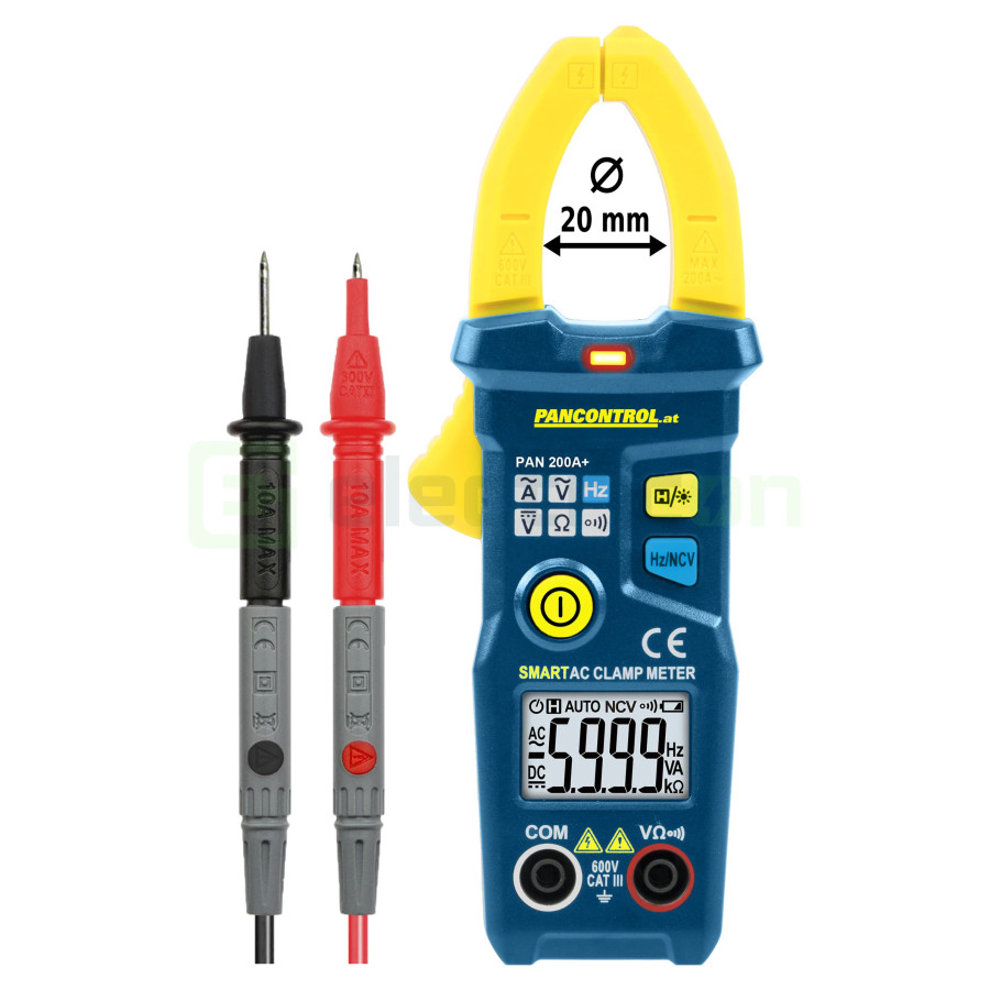 Clește Ampermetric PAN 200A+ | True RMS | Ecran Color & NCV | Smart 600V | Pancontrol