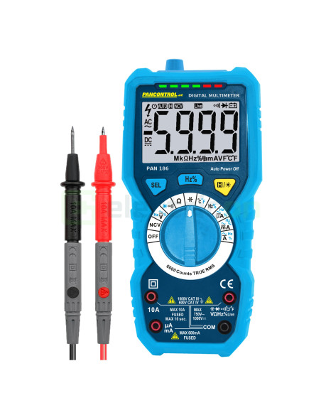 Multimetru Dual PAN 186 | IP67 Rezistent la Apă | True RMS & Duty Cycle | Pancontrol