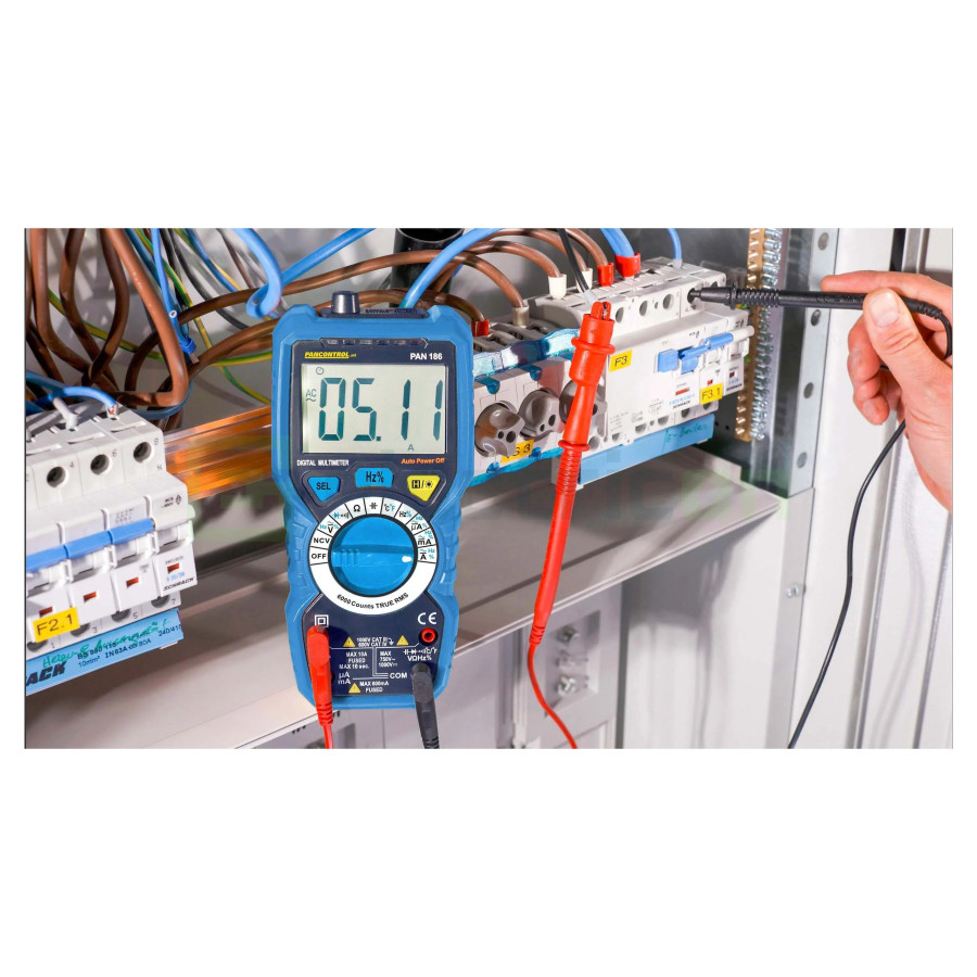 Multimetru Dual PAN 186 | IP67 Rezistent la Apă | True RMS & Duty Cycle | Pancontrol