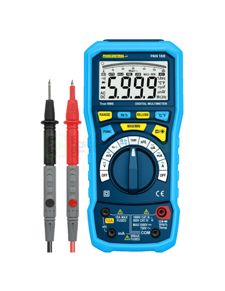 Multimetru Precizie PAN 188 | 40.000 Counts | IP67 True RMS | Data Log & CAT IV | Pancontrol