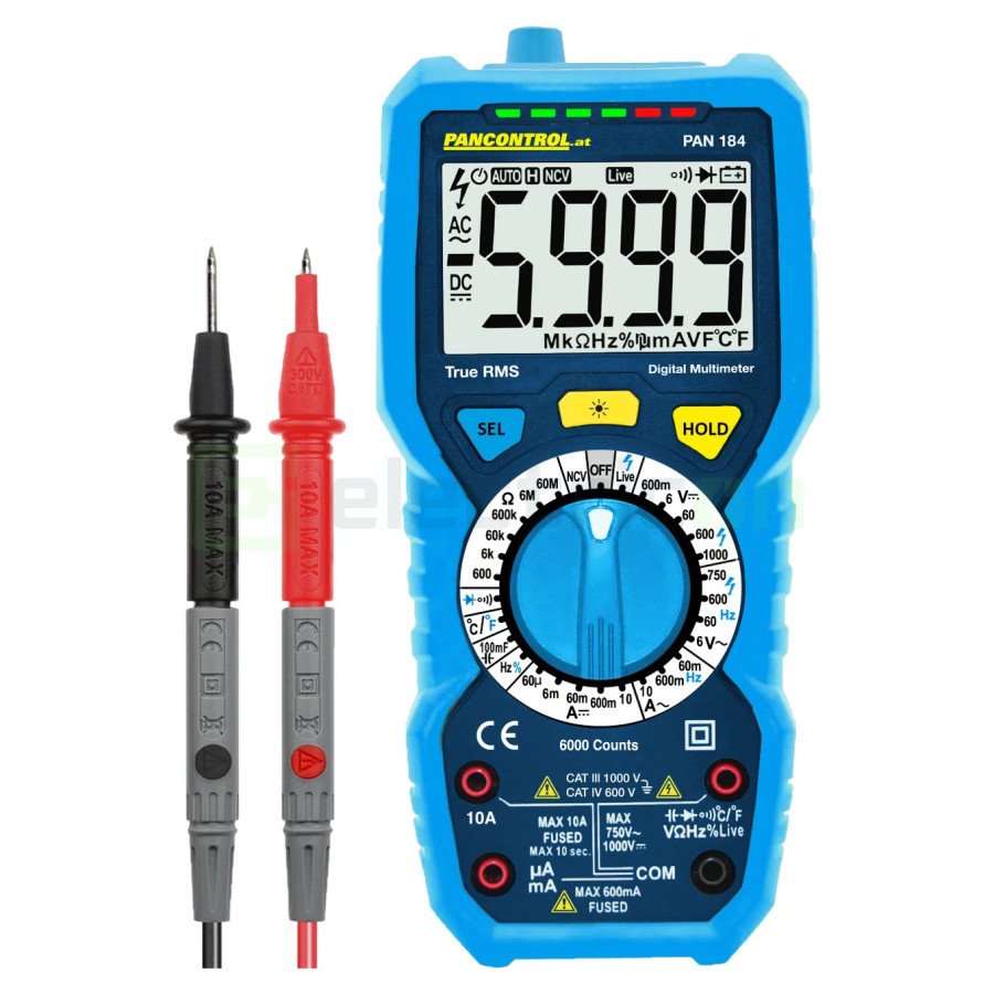 Multimetru Robust PAN 184 | IP67 Rezistent la Apă | True RMS & CAT IV | Pancontrol