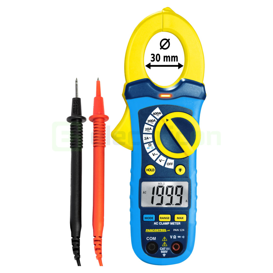 Clește Ampermetric PAN 124 | 200A AC & 600V AC/DC | Multimetru Digital | Pancontrol