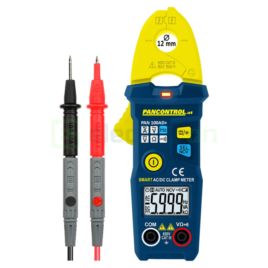 Clește Ampermetric PAN 100AD+ | 100A AC/DC True RMS | Smart Auto-Range | Pancontrol