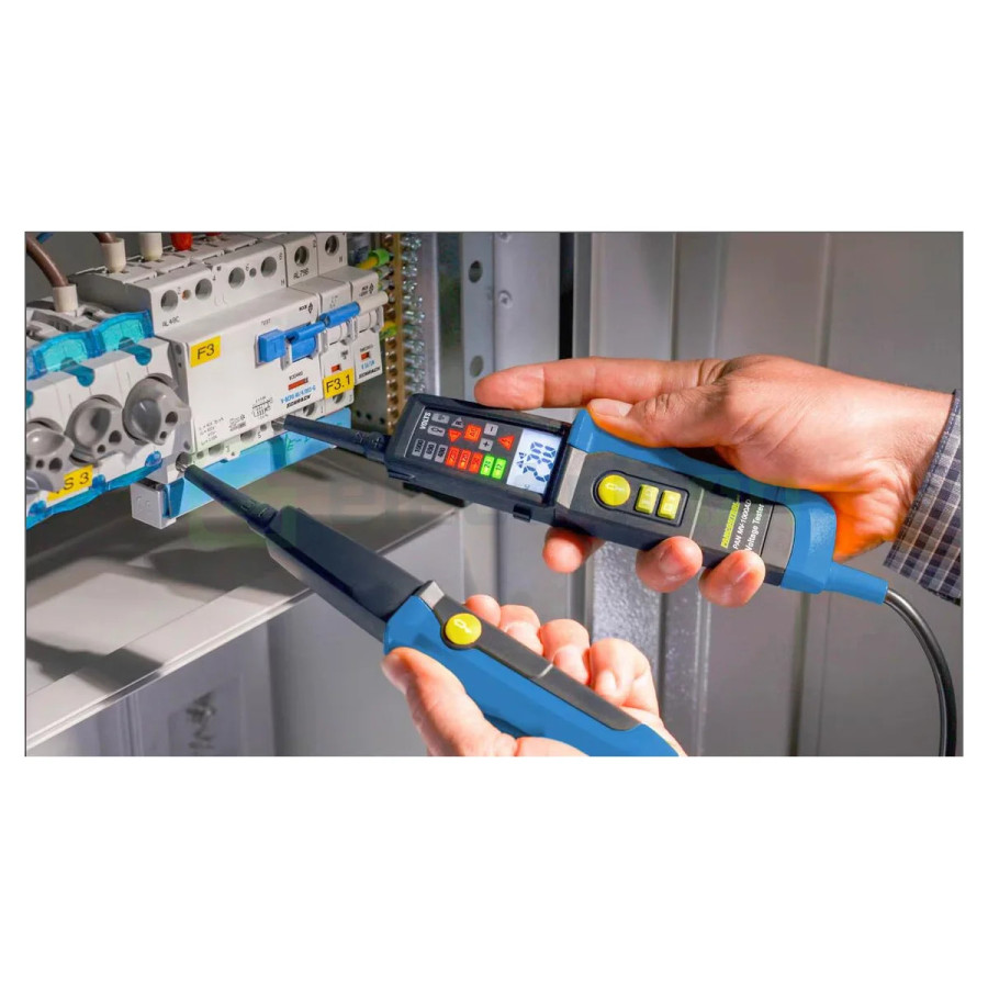 Tester de tensiune și de continuitate - 1000V AC/DC + afișaj de câmp rotativ și test diferențial 30mA - PanControl MV-1000AD