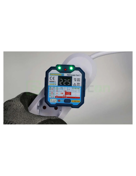 Tester Priză PAN Socket-Tester-2 | Afișaj LCD 250V | Test RCD 30mA | Pancontrol - Profesional