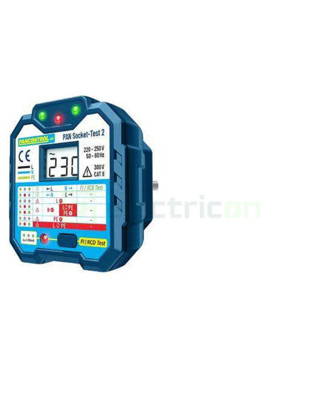Tester Priză PAN Socket-Tester-2 | Afișaj LCD 250V | Test RCD 30mA | Pancontrol - Profesional