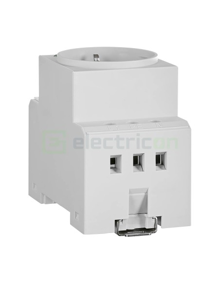 Priză - Schuko 2P+E - șină DIN - LED - gri - IP20 - Schrack - BZ325003-A
