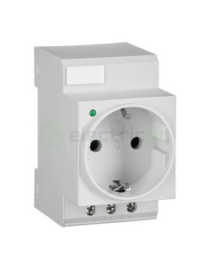 Priză - Schuko 2P+E - șină DIN - LED - gri - IP20 - Schrack - BZ325003-A