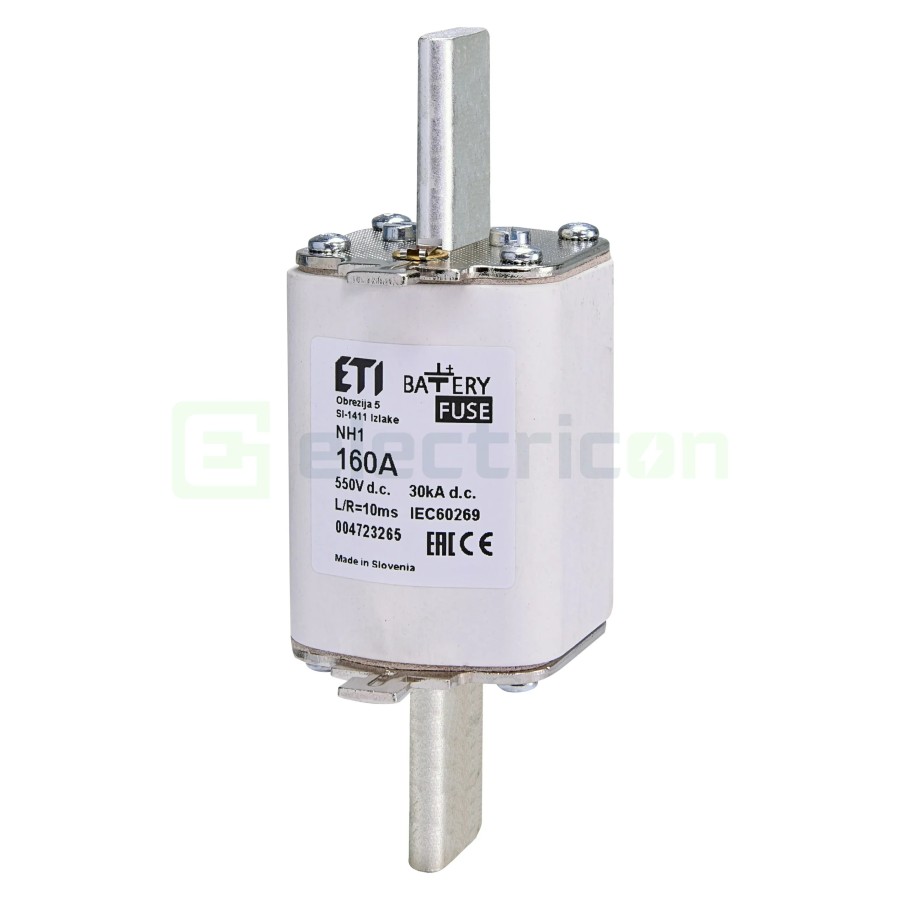 Siguranță fuzibilă MPR NH1 fotovoltaică gBat 160A/550VDC 30kA - ETI 004723265