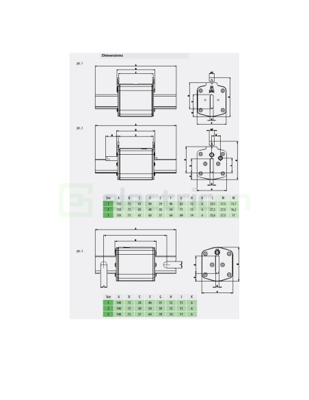 Siguranță fuzibilă MPR NH2 fotovoltaică gBat 350A/550VDC 30kA - ETI 004724266