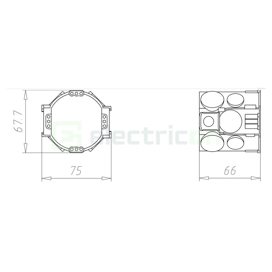 Doză aparataj - pentru tencuială - Ø60mm, H66 UP - Kaiser 1555-05
