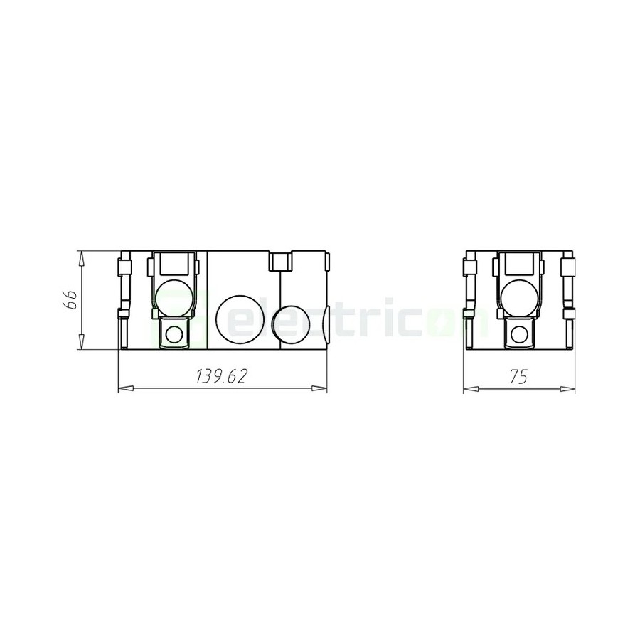 Doză aparataj dublă - pentru tencuială 2xØ68mm etanșă cu buzunar UP - Kaiser 1656-05