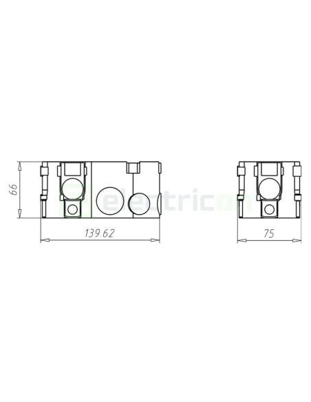 Doză aparataj dublă - pentru tencuială 2xØ68mm etanșă cu buzunar UP - Kaiser 1656-05