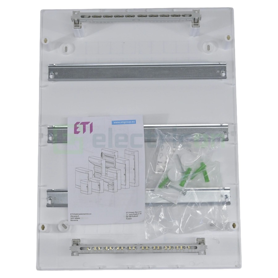 Tablou sigurante 54 module, 3x18 module aplicat, IP40, cu ușă transparentă, ECT 3x18PT, ETI, 001101040 - Electricon.ro