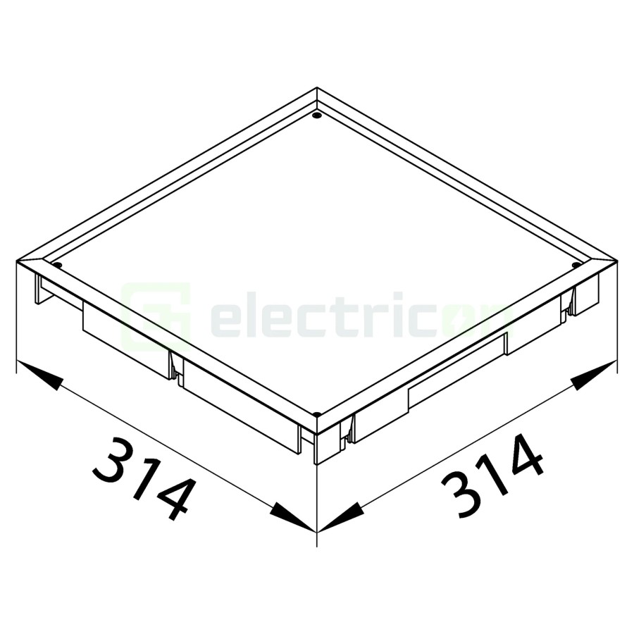 Ramă capac de pardoseală - cu strat protector 294x294x5 mm gri Tehalit - Hager BDQ08057011