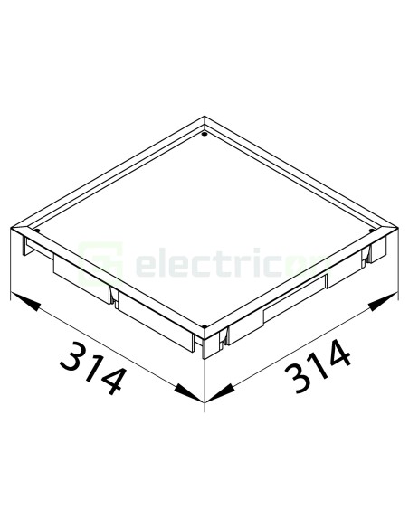 Ramă capac de pardoseală - cu strat protector 294x294x5 mm gri Tehalit - Hager BDQ08057011