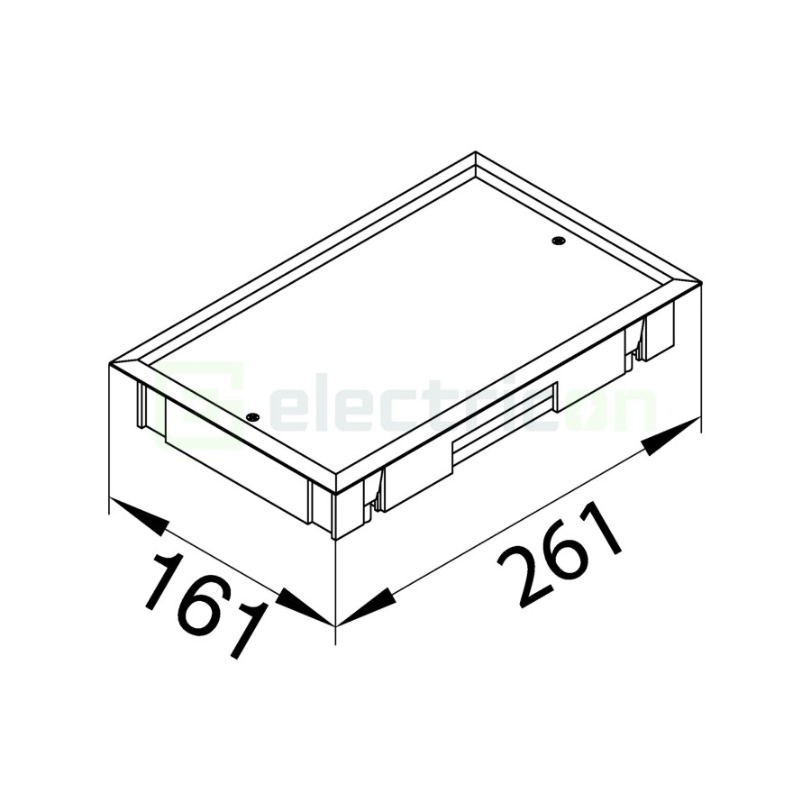 Ramă capac pardoseală - ultra-plană 147x247x5 mm negru Tehalit - Hager BDE04059005