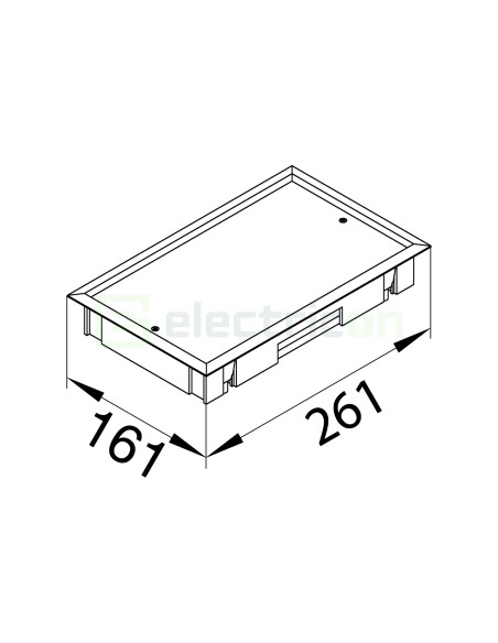 Ramă capac pardoseală - ultra-plană 147x247x5 mm negru Tehalit - Hager BDE04059005