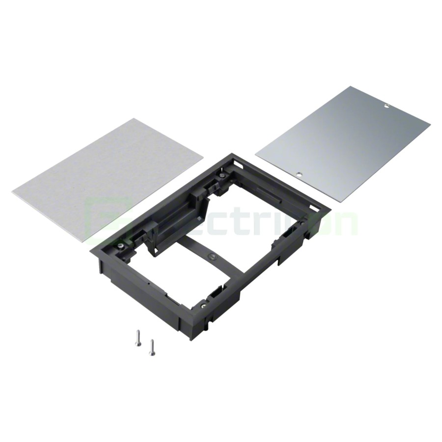 Ramă capac pardoseală - ultra-plană 147x247x5 mm negru Tehalit - Hager BDE04059005