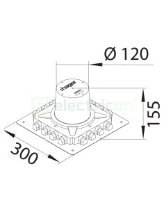 Element cofraj pentru prize de podea R02, 155 mm - Hager SER02 2