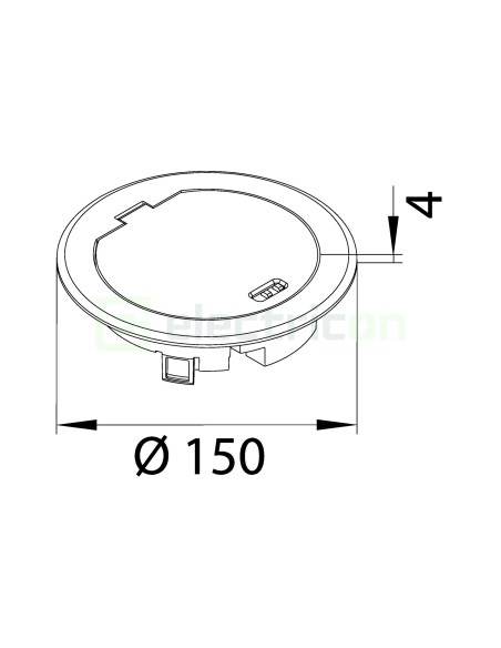 Capac pentru priza de podea BSR02D, 150 mm, argintiu - Hager BSR02MKS
