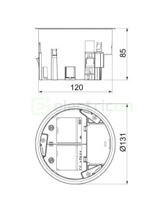 Priză de podea - R02, suport pentru 2 prize Schuko, goală - OBO Bettermann 7408838 2