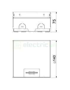 Doză sub pardoseală - Cutie de podea - 140x140mm, 6 intrări , priză inclusă UDHOME-ONE - OBO Bettermann 7368288 2