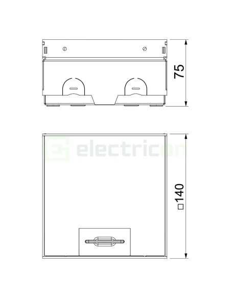 Doză sub pardoseală - Cutie de podea - 140x140mm, 6 intrări , priză inclusă UDHOME-ONE - OBO Bettermann 7368288