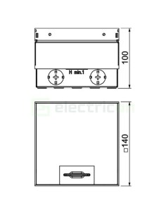 Doză sub pardoseală - Cutie de podea - 140x140mm, 6 intrări , goală UDHOME2 - OBO Bettermann 7368261 2