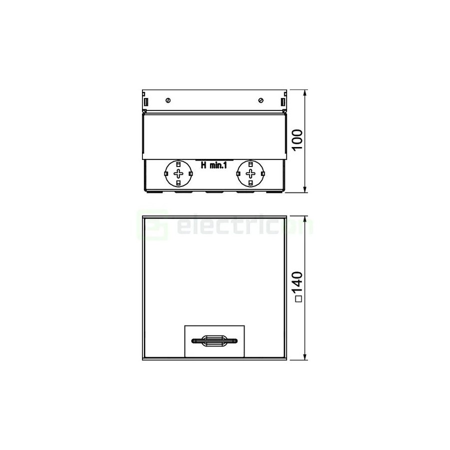 Doză sub pardoseală - Cutie de podea - 140x140mm, 6 intrări , goală UDHOME2 - OBO Bettermann 7368261