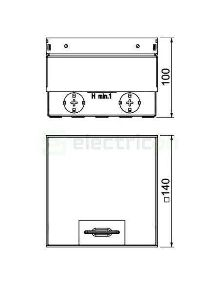 Doză sub pardoseală - Cutie de podea - 140x140mm, 6 intrări , goală UDHOME2 - OBO Bettermann 7368261