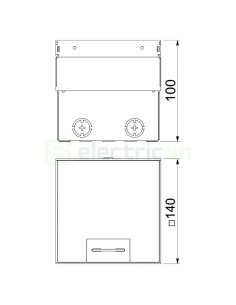 Doză sub pardoseală - Cutie de podea - 140x140mm, 6 intrări , priză inclusă, UDHOME2 - OBO Bettermann 7368326 2