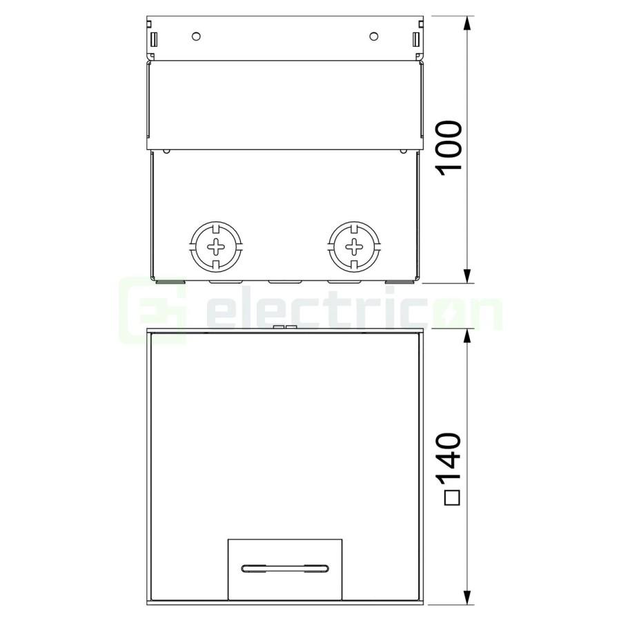 Doză sub pardoseală - Cutie de podea - 140x140mm, 6 intrări , priză inclusă, UDHOME2 - OBO Bettermann 7368326