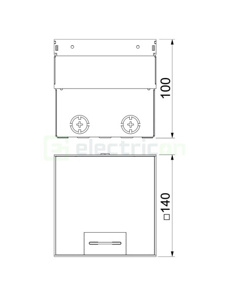 Doză sub pardoseală - Cutie de podea - 140x140mm, 6 intrări , priză inclusă, UDHOME2 - OBO Bettermann 7368326