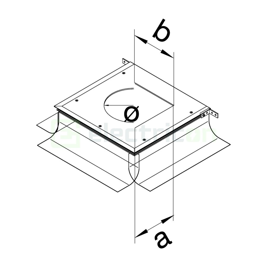 Doză sub pardoseală - Cutie de podea - 147x247, goală, fără capac, E04 - Hager BKSAE04