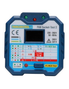Tester Priză PAN Socket-Tester-2 | Afișaj LCD 250V | Test RCD 30mA | Pancontrol - Profesional