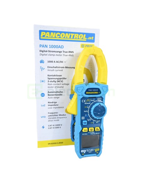 Clește Ampermetric PAN 1000AD | 1000A AC/DC True RMS | Temp & Inrush | Pancontrol - Profesional