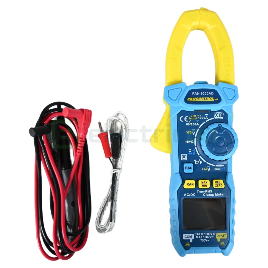 Clește Ampermetric PAN 1000AD | 1000A AC/DC True RMS | Temp & Inrush | Pancontrol - Profesional