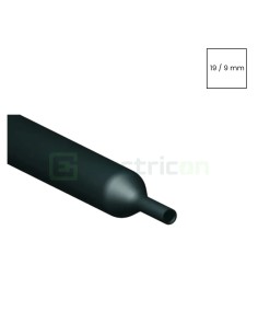 Tub termocontractabil subţire, contracţie 2:1, 19/9mm, negru, Cimco 18 1626