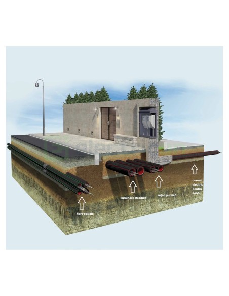 Tub gofrat Geonflex ISR 32mm cu sondă 50m negru-verde 2043032