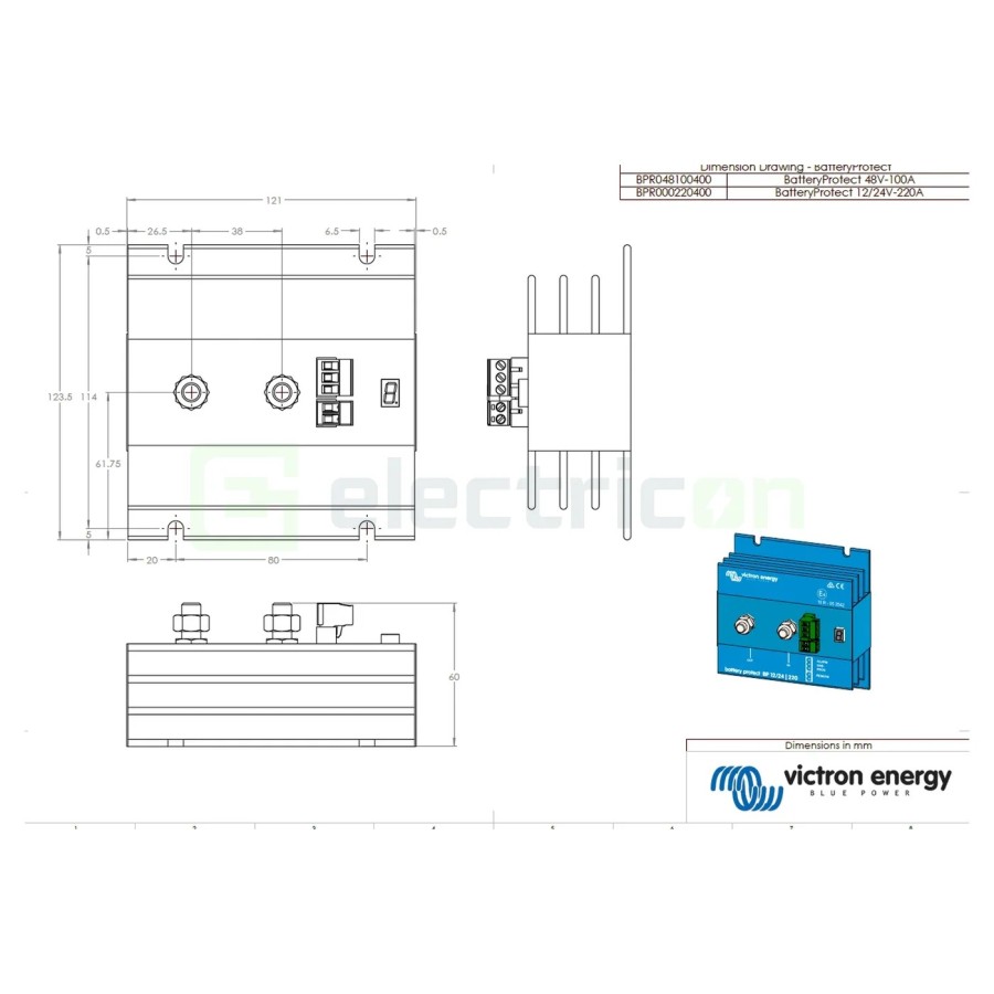 Sistem de monitorizare a bateriei - 48V 100A Smart BP-48/100 - Victron Energy BPR110048000