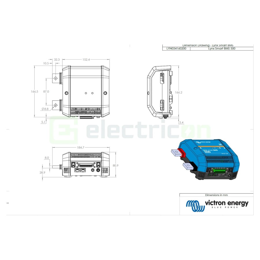 Sistem de management al bateriei - Lynx Smart BMS 500 M8 - Victron Energy LYN034160200