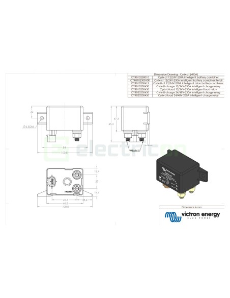 Combinator inteligent de baterii - Cyrix-Li-ct 12/24V-230A - Victron Energy CYR010230412