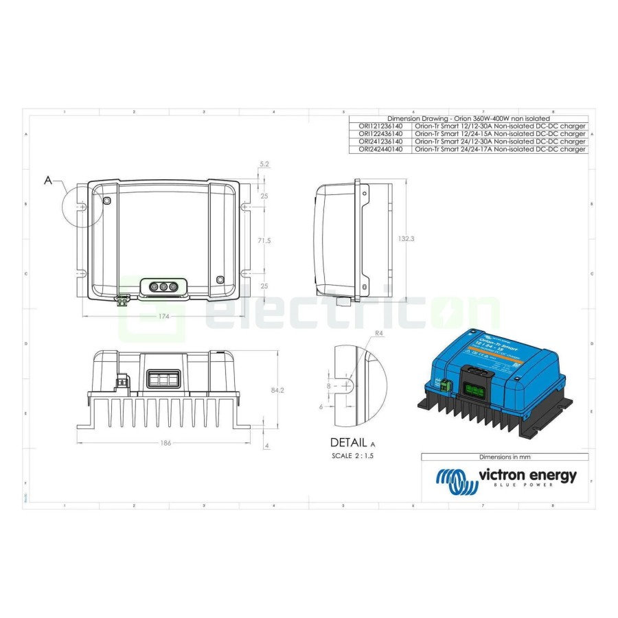 Încărcător neizolat DC/DC - 24/12-30A (360W) Orion-Tr Smart - Victron Energy ORI241236140